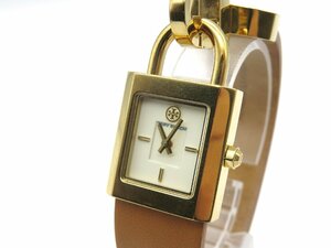 1円◆稼働◆ トリーバーチ TBＷ7001 アイボリー クオーツ レディース 腕時計 L55403