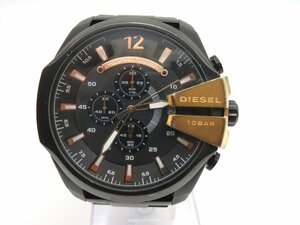 1円◆稼働◆ ディーゼル ONLY THE BRAVE 10BAR ブラック クオーツ メンズ 腕時計 N837