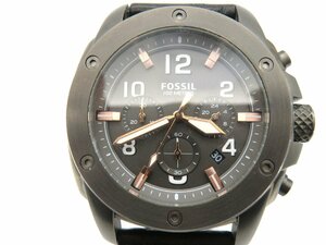 1円◆稼働◆ フォッシル FS5016 ブラウン クオーツ メンズ 腕時計 L62004