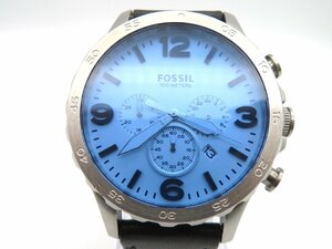 1円◆稼働◆ フォッシル JR1509 ホワイト クオーツ メンズ 腕時計 L62002