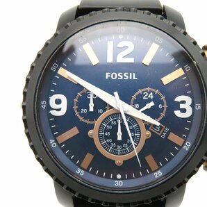 1円◆稼働◆ フォッシル JR-1353 ネイビー クオーツ メンズ 腕時計 L62010の画像1