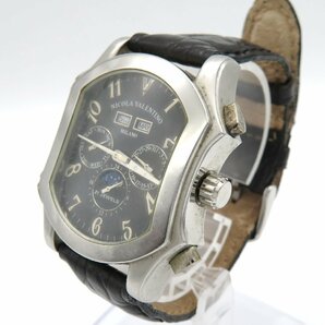 1円◆稼働◆ NICOLA VALENTINO ブラック 自動巻き ユニセックス 腕時計 M13108の画像2
