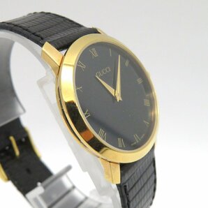 1円◆稼働◆ グッチ 2200M ブラック クオーツ ユニセックス 腕時計 N877の画像3