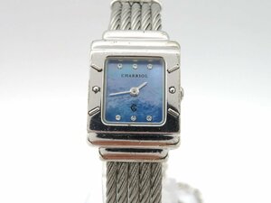 1円◆稼働◆ シャリオール サントロペ ブルー クオーツ レディース 腕時計 O128