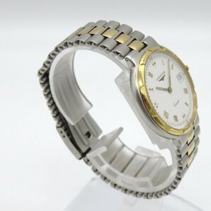 1円◆稼働◆ ロンジン コンクエスト ホワイト クオーツ ユニセックス 腕時計 M20101の画像4