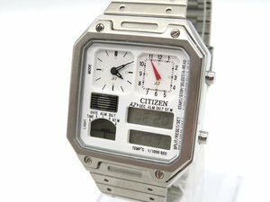 1円◆稼働◆ シチズン 8989-003Ｔ308 ホワイト クオーツ ユニセックス 腕時計 M19804