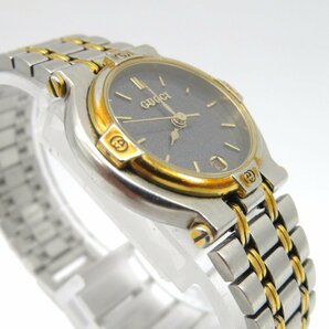 1円■ジャンク■ グッチ 9000L グレー クオーツ レディース 腕時計 コマ14 M39402の画像3