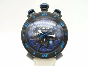 1 jpy * operation * GaGa Milano MM48 black quarts men's wristwatch M38801