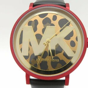 1円◆稼働◆ マイケルコース ゴールド/レオパード クオーツ メンズ 腕時計 M39602の画像1