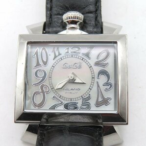 1円◆稼働◆ ガガミラノ ナポレオーネ パールホワイト クオーツ メンズ 腕時計 M21601の画像2