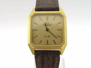 1円◆稼働◆ オメガ 1387 デヴィル ゴールド クオーツ レディース 腕時計 M39501