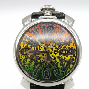 1円◆稼働◆ ガガミラノ レオパード クオーツ メンズ 腕時計 M38003の画像2