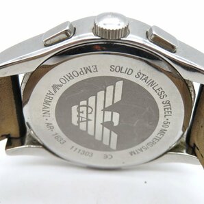 1円◆稼働◆ アルマーニ AR-1633 ブラック クオーツ メンズ 腕時計 M32302の画像6