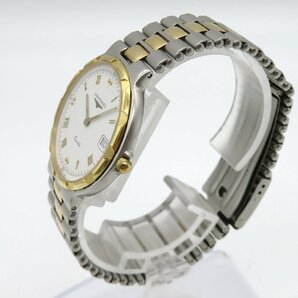 1円◆稼働◆ ロンジン コンクエスト ホワイト クオーツ ユニセックス 腕時計 M20101の画像3