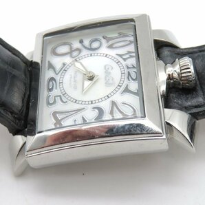 1円◆稼働◆ ガガミラノ ナポレオーネ パールホワイト クオーツ メンズ 腕時計 M21601の画像3