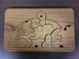 [ free shipping ] wooden puzzle animal used NO.2289