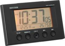 目覚まし時計 電波時計 温度計・湿度計付き フィットウェーブスマート 黒 7.7×12×5.4cm 8RZ166SR02_画像3