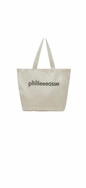 ☆新品未使用☆ plllllleeeasse logo tote bag (NATURAL) ロゴバック