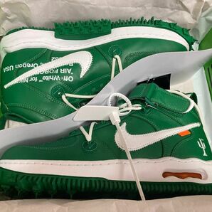 Off-White × Nike Air Force 1 Mid SP LTHR "Pine Green" 28cm 