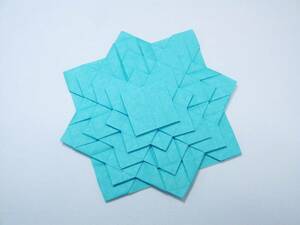 モザイク　テッセレーション　折り紙　A-7　水色　Mosaic　Tessellation　Origami　ハンドメイド