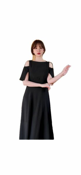  herlipto Adelaide Slit Sleeve Belted Dress