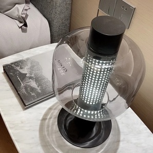 アイアンガラス モダン ブラック テーブルランプ 照明 インテリア THT-006の画像3