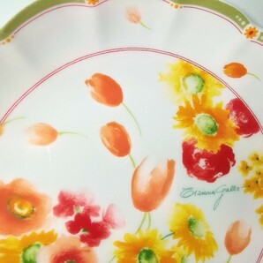 Tiziana Gallo ティツィアナガロ  ITALY イタリア MADE IN JAPAN 日本製 プレート皿 盛り皿 お皿 食器 花柄 5客揃 中古品の画像3