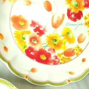Tiziana Gallo ティツィアナガロ  ITALY イタリア MADE IN JAPAN 日本製 プレート皿 盛り皿 お皿 食器 花柄 5客揃 中古品の画像4