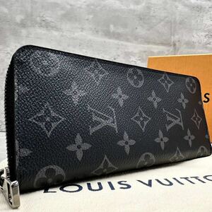 1円■極美品/新型■ ルイヴィトン LOUIS VUITTON メンズ モノグラム エクリプス 長財布 ヴェルティカル レザー 本革 PVC ノワール 現行品