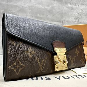 1円■付属品完備■ LOUIS VUITTON ルイヴィトン M58414 モノグラム ポルトフォイユ パラス 折り 長財布 ウォレット レディース メンズ 黒 