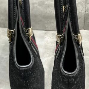 1円■極美品■ グッチ GUCCI メンズ GGキャンバス シェリーライン トートバッグ ハンドバッグ ビジネスバッグ レザー 本革 A4◎ 大容量 の画像7