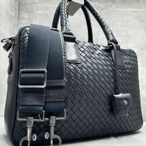 1円■最高級■ BOTTEGA VENETA ボッテガヴェネタ メンズ トートバッグ ビジネス ブリーフケース イントレチャート 2way レザー 大容量 黒_画像1