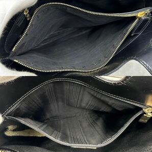 1円■最高級■ セリーヌ CELINE 黒マカダム ハンドバッグ トートバッグ ゴールド金具 ロゴ型押し PVCレザー ブラック 黒 ヴィンテージの画像8