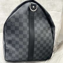 1円■大容量■ LOUIS VUITTON ルイヴィトン メンズ ダミエグラフィット バンドリエール キーポル55 ボストン ビジネス バッグ N41413 革 黒_画像4