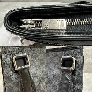 1円■鑑定済■ LOUIS VUITTON ルイヴィトン メンズ トマス ダミエ グラフィット ショルダーバッグ サコッシュ PVC×レザー ブラック 黒の画像7