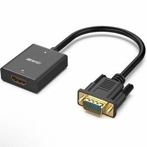 BENFEI HDMI-VGA（逆方向に非対応）、単方向 HDMI コンピューター - VGA モニターアダプター (メス - オス) 3.5mm オーディオジャック