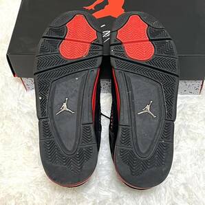 NIKE AIR JORDAN4 RETRO RED THUNDER ナイキ エア ジョーダン4 レトロ レッド サンダー 27.5cm US9.5 ブラック 黒 赤 スニーカー メンズ 靴の画像8