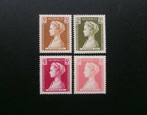 モナコ公国発行 グレース・ケリー肖像カロリーヌ誕生記念切手 ４種 ＮＨ 未使用