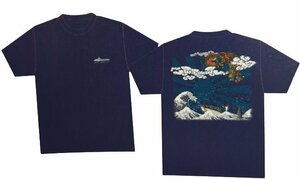 海上自衛隊　潜水艦　浮世絵　ドライＴシャツ　ネイビー　サイズＬＬ