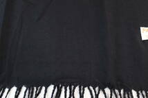 新品 アウトレット【Pashmina パシュミナ】無地 Plain 大判 ストール BLACK 黒 ブラック Cashmere カシミア100%_画像6