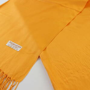 新品 アウトレット【Pashmina パシュミナ】無地 Plain 大判 中薄手 ストール ORANGE 橙色 オレンジ Cashmere カシミア100%の画像3