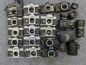  Junk together large amount various film camera lens #0423-4