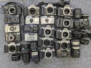  Junk together large amount various film camera lens #0423-7