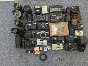  Junk together large amount various film camera lens #0423-5