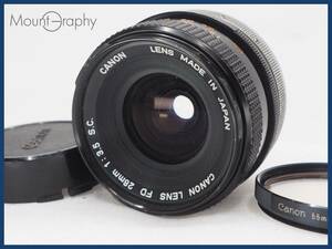 ★実用美品★ CANON キヤノン FD 28mm F3.5 S.C. ★完動品★同梱可 後キャップ付 #i6579