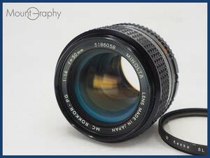 ★実用美品★ MINOLTA ミノルタ MC ROKKOR-PG 50mm F1.4 ★完動品★同梱可 レンズフィルター付 #i6597