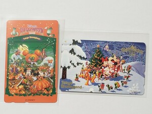 DISNEY　未使用テレホンカード 2枚セット　　1996 Christmas / 2005 Halloween　50度数　テレカ