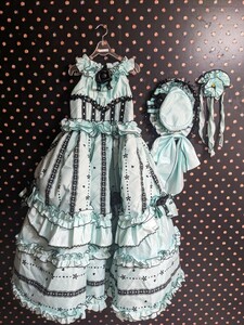  not for sale! for children The Seven-Five-Three Festival dress 110 size I*m now .5 -years old ~ light blue / frill ornament attaching photographing model CM photograph . costume used .52