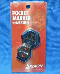 新品 ダンロップ SRIXON/スリクソン ポケットマーカー (ブラシ付き) GGF-25315 ブラック　※ネコポス便対応