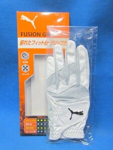 新品 PUMA/プーマ ゴルフ フュージョン グリップ グローブ 867912 全天候 22cm 白グレー